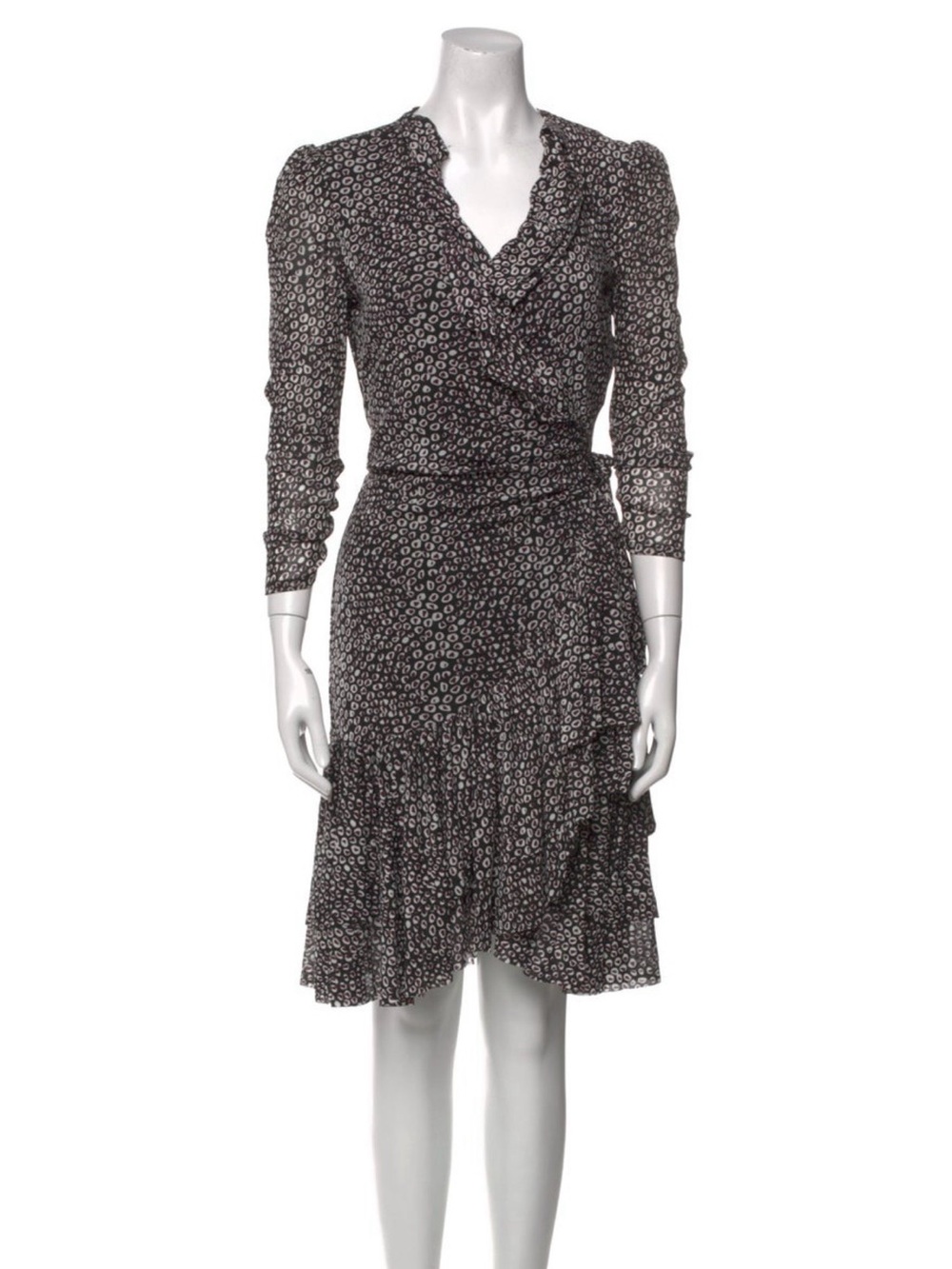 DVF Diane von Furstenberg Ruffle Wrap Dress Size Small